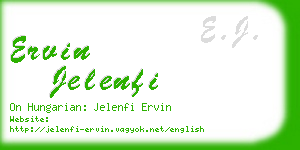 ervin jelenfi business card